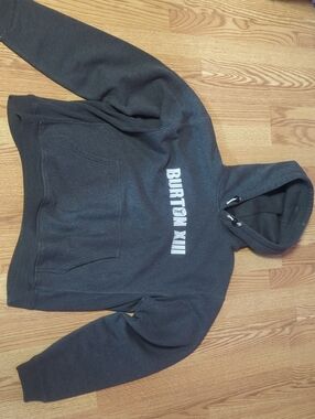 Burton Charcoal Gray Pullover Hoodie with White Logo